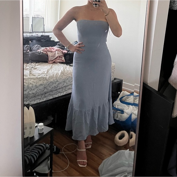 Reformation Arta Dress size 4 mineral blue - Picture 1 of 10